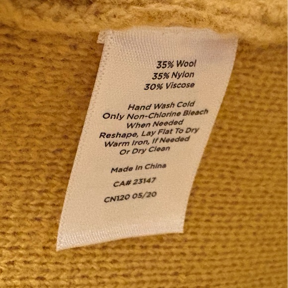 Talbots Mustard Yellow Open Front Wool Blend Cardigan XS - Picture 4 of 4